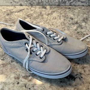 Navy and white stripped Vans
